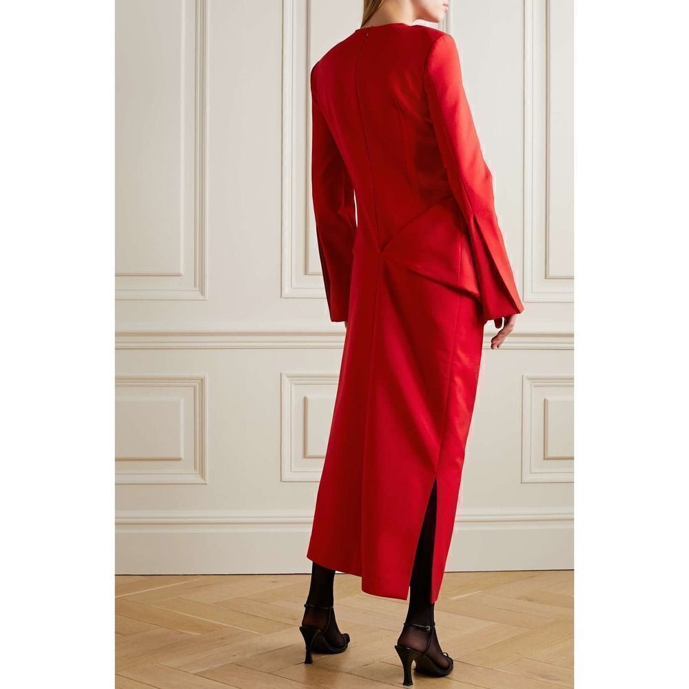 THE ROW Lucienne Wool Dress in Red US8 - Picture 2 of 12
